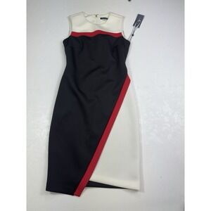 Tommy Hilfiger Black Red White Sleeveless Dress Size 2 Women's New with Tags